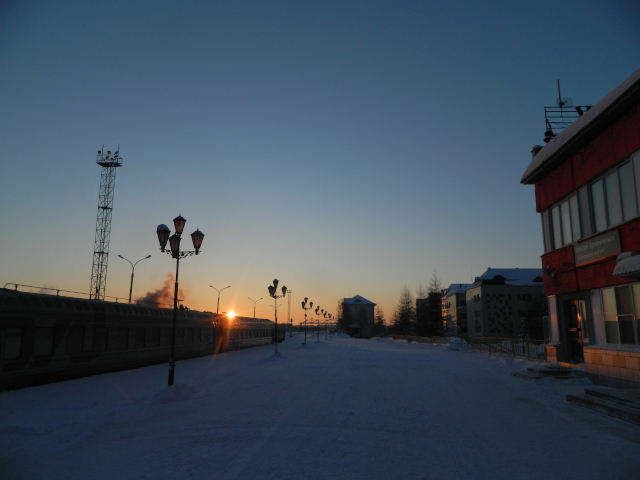 Расвет на вокзале Архангельска